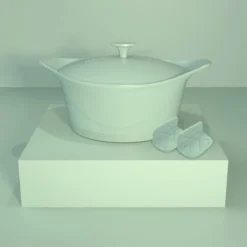 L´incroyable Cocotte Cookut Revêtement Céramique 28 Cm Vert Sauge - Sans Bouton Ni Manique -Maison Cuisine Série l incroyable cocotte cookut revetement ceramique 28 cm vert sauge sans bouton ni manique 2