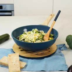 L´incroyable Wok Cookut Revêtement Céramique 28 Cm - Bleu Myrtille