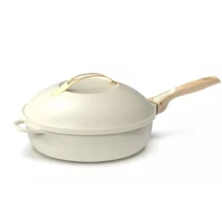 La Fabuleuse Poêle Sauteuse Casserole Cocotte Cookut 28 Cm - Blanc Crème