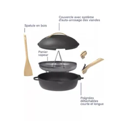 La Fabuleuse Poêle Sauteuse Casserole Cocotte Cookut 28 Cm - Noir Météore -Maison Cuisine Série la fabuleuse poele sauteuse casserole cocotte cookut 28 cm noir meteore 3