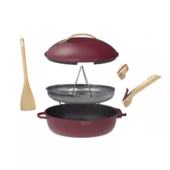 La Fabuleuse Poêle Sauteuse Casserole Cocotte Cookut 28 Cm - Rouge Rubis -Maison Cuisine Série la fabuleuse poele sauteuse casserole cocotte cookut 28 cm rouge rubis 2