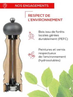LINE ALUMINIUM Moulin à Sel 18 Cm Bois Aluminium PEUGEOT Naturel -Maison Cuisine Série line aluminium moulin a sel 18 cm bois aluminium peugeot naturel 5
