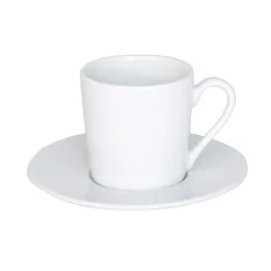 LOUNA Tasse Café Avec Sous-tasse En Porcelaine Blanche - Les 6 TABLE PASSION