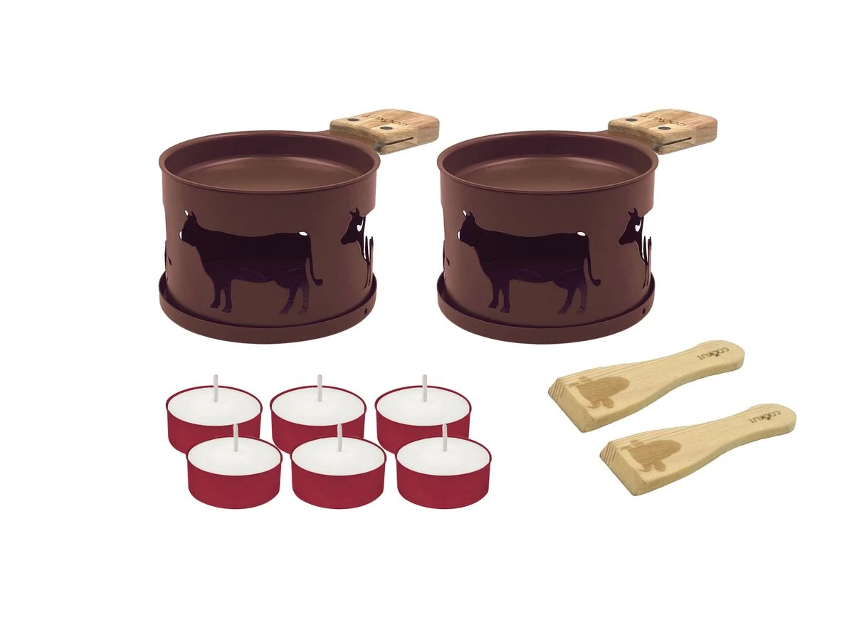 LUMI Raclette à La Bougie Individuelle Cookut- Les 2 Série Limitée Vache Marron 2 LUMI Raclette à La Bougie Individuelle Cookut- Les 2 Série Limitée Vache Marron – Image 2