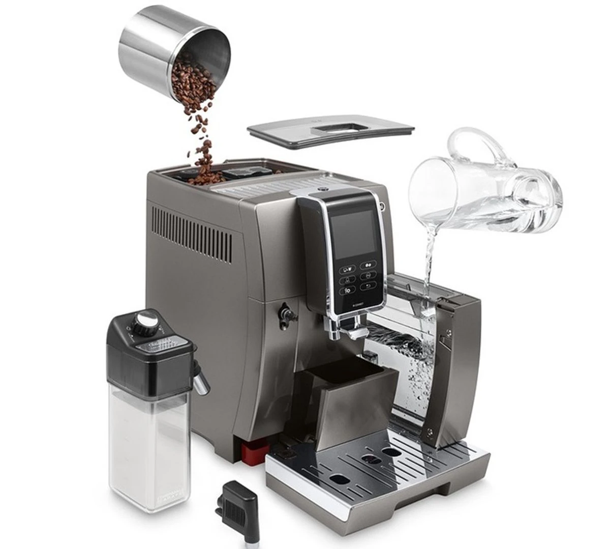 Machine à Café Automatique Expresso Avec Broyeur Delonghi DINAMICA Titanium Connectable 7 Machine à Café Automatique Expresso Avec Broyeur Delonghi DINAMICA Titanium Connectable – Image 7