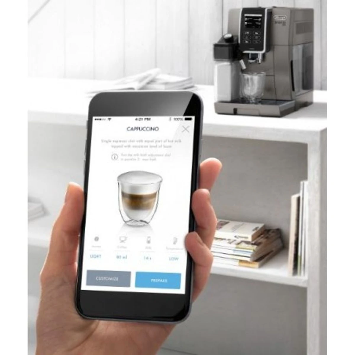 Machine à Café Automatique Expresso Avec Broyeur Delonghi DINAMICA Titanium Connectable 8 Machine à Café Automatique Expresso Avec Broyeur Delonghi DINAMICA Titanium Connectable – Image 8