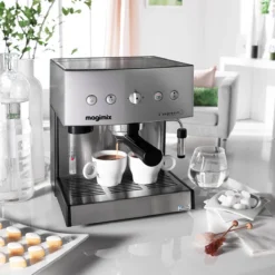MAGIMIX Machine à Café Expresso Cafetière Automatique Dosettes/Café Moulu Chromé Mat