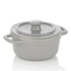 MALIN Mini Cocotte Ronde En Fonte émaillée Kela D14 Gris