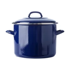 Marmite Ronde Avec Couvercle En Acier émaillé BK D24 Bleu