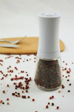 Moulin Céramique Poivre Sel Baies Graines De Lin Kyocera Blanc