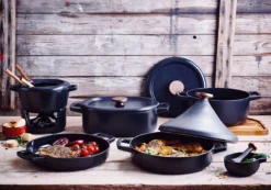 NORI Tajine En Fonte Emaillée BEKA Ronde Noir D28 -Maison Cuisine Série nori tajine en fonte emaillee beka ronde noir d28 7