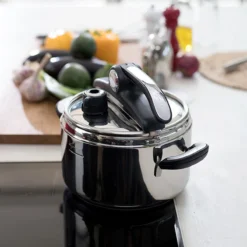 NOVIA LAGOEASY´UP Vitamin Autocuiseur Inox Couvercle à Levier + Panier Lagostina 5 L -Maison Cuisine Série novia lagoeasy up vitamin autocuiseur inox couvercle a levier panier lagostina 5 l 4