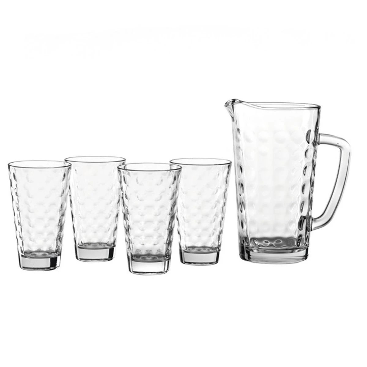 OPTIC Coffret Pichet Broc 1.2 L Avec 4 Verres Haut LEONARDO 1 OPTIC Coffret Pichet Broc 1.2 L Avec 4 Verres Haut LEONARDO