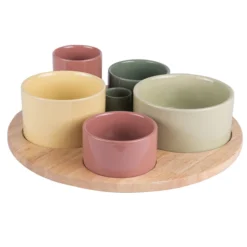 OSLO Set Apéritif 6 Coupelles Sur Plateau Tournant