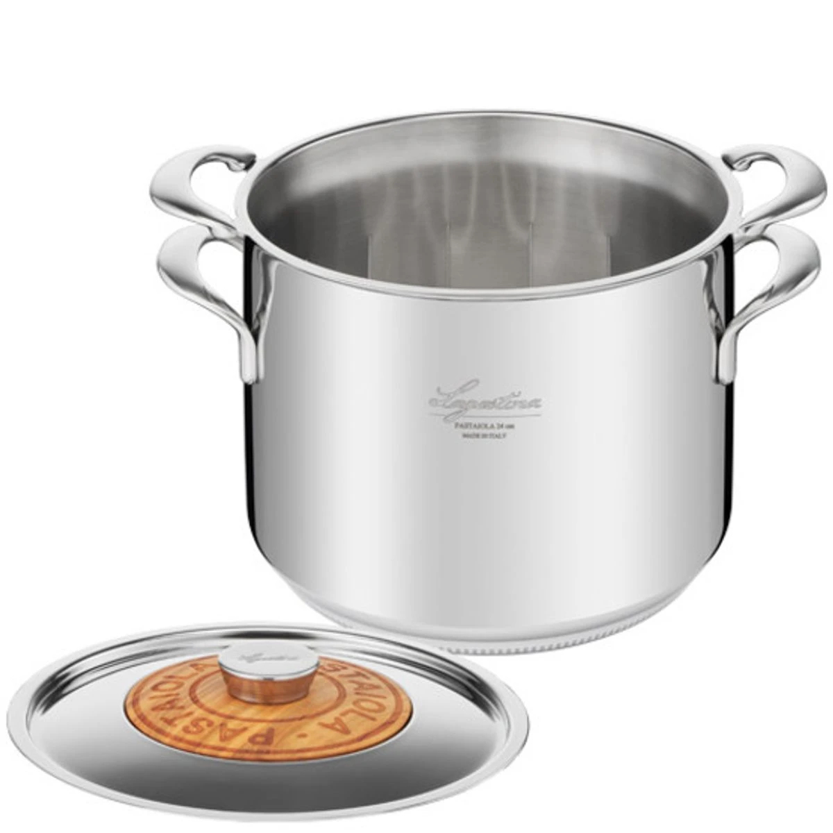 PASTAIOLA Cuit Pâtes Inox + Couvercle Lagostina D24 2 PASTAIOLA Cuit Pâtes Inox + Couvercle Lagostina D24 – Image 2