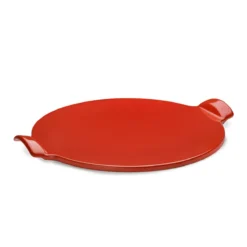 PIZZA Stone 36cm Four BBQ Emile HENRY Fond Lisse Rouge Coquelicot