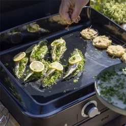 Plancha Gaz + Chariot + Capot Combo ENOSIGN 80 Bleu Navy -Maison Cuisine Série plancha gaz chariot capot combo enosign 80 bleu navy 14