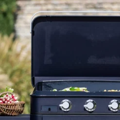 Plancha Gaz + Chariot + Capot Combo ENOSIGN 80 Bleu Navy -Maison Cuisine Série plancha gaz chariot capot combo enosign 80 bleu navy 17