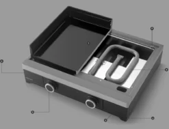 Plancha GAZ En Fonte Châssis Acier FORGE ADOUR 2 Feux MODERN 60 -Maison Cuisine Série plancha gaz en fonte chassis acier forge adour 2 feux modern 60 3