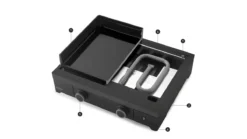 Plancha GAZ En Fonte Châssis Acier Noir FORGE ADOUR 2 Feux MODERN 60 -Maison Cuisine Série plancha gaz en fonte chassis acier noir forge adour 2 feux modern 60 2