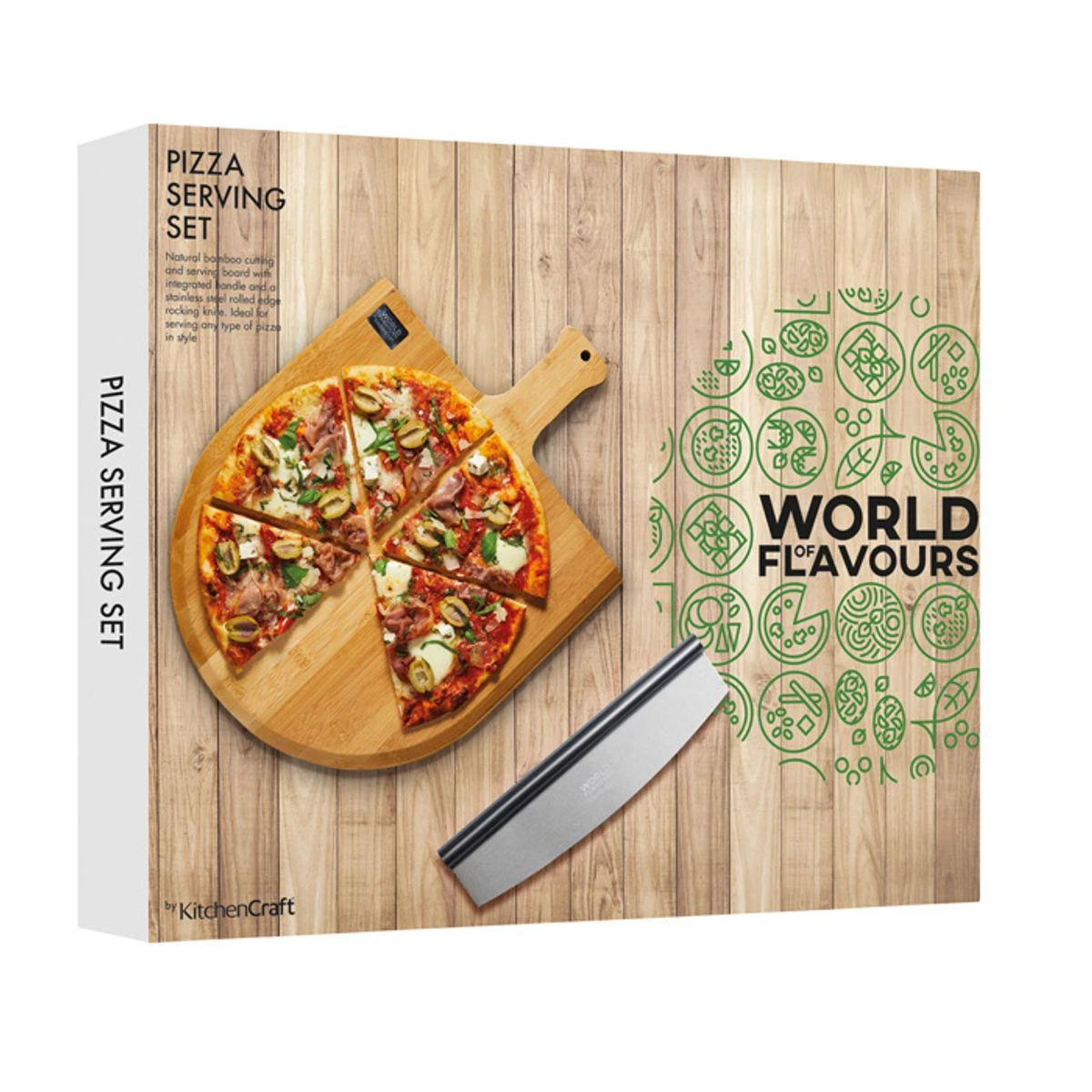 Kitchen Craft Planche à Découper Et Servir à Pizza Avec Couteau à Bascule KitchenCraft 2 Kitchen Craft Planche à Découper Et Servir à Pizza Avec Couteau à Bascule KitchenCraft – Image 2