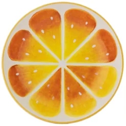 Plat Creux Légumier Saladier Céramique émailléee TYPHOON Décor Orange 25 Cm