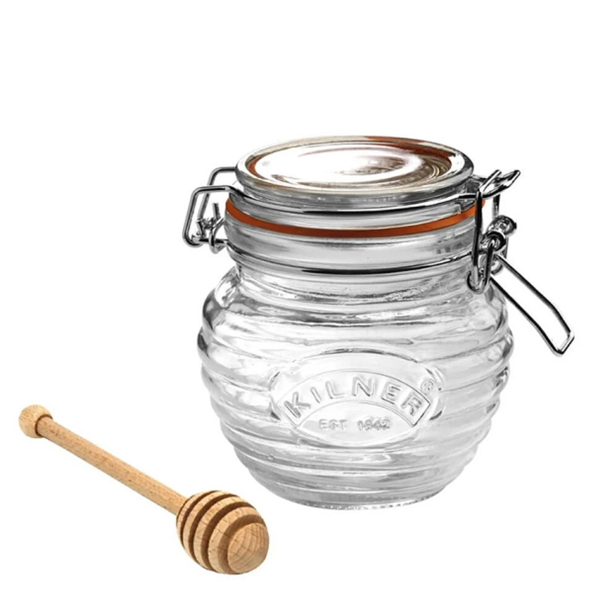 Pot à Miel En Verre 0.4L Avec Cuillère à Miel Kilner 2 Pot à Miel En Verre 0.4L Avec Cuillère à Miel Kilner – Image 2