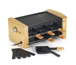 Raclette/Gril 900w Noire Bois KITCHEN CHEF 6 Personnes