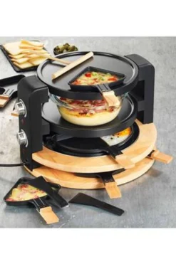 Raclette/Gril/Crêpe 1500w Noire Bois KITCHEN CHEF 8 Personnes -Maison Cuisine Série raclette gril crepe 1500w noire bois kitchen chef 8 personnes 2