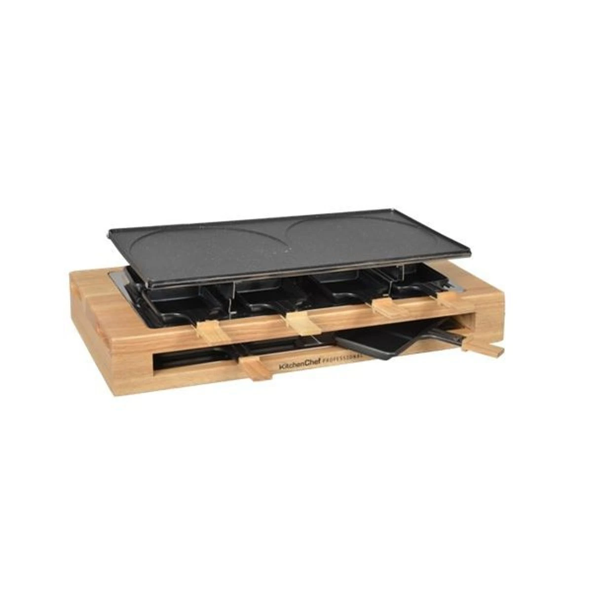 Raclette/Gril Poêlons Maxi 1500w Bois KITCHEN CHEF 8 Personnes 1 Raclette/Gril Poêlons Maxi 1500w Bois KITCHEN CHEF 8 Personnes