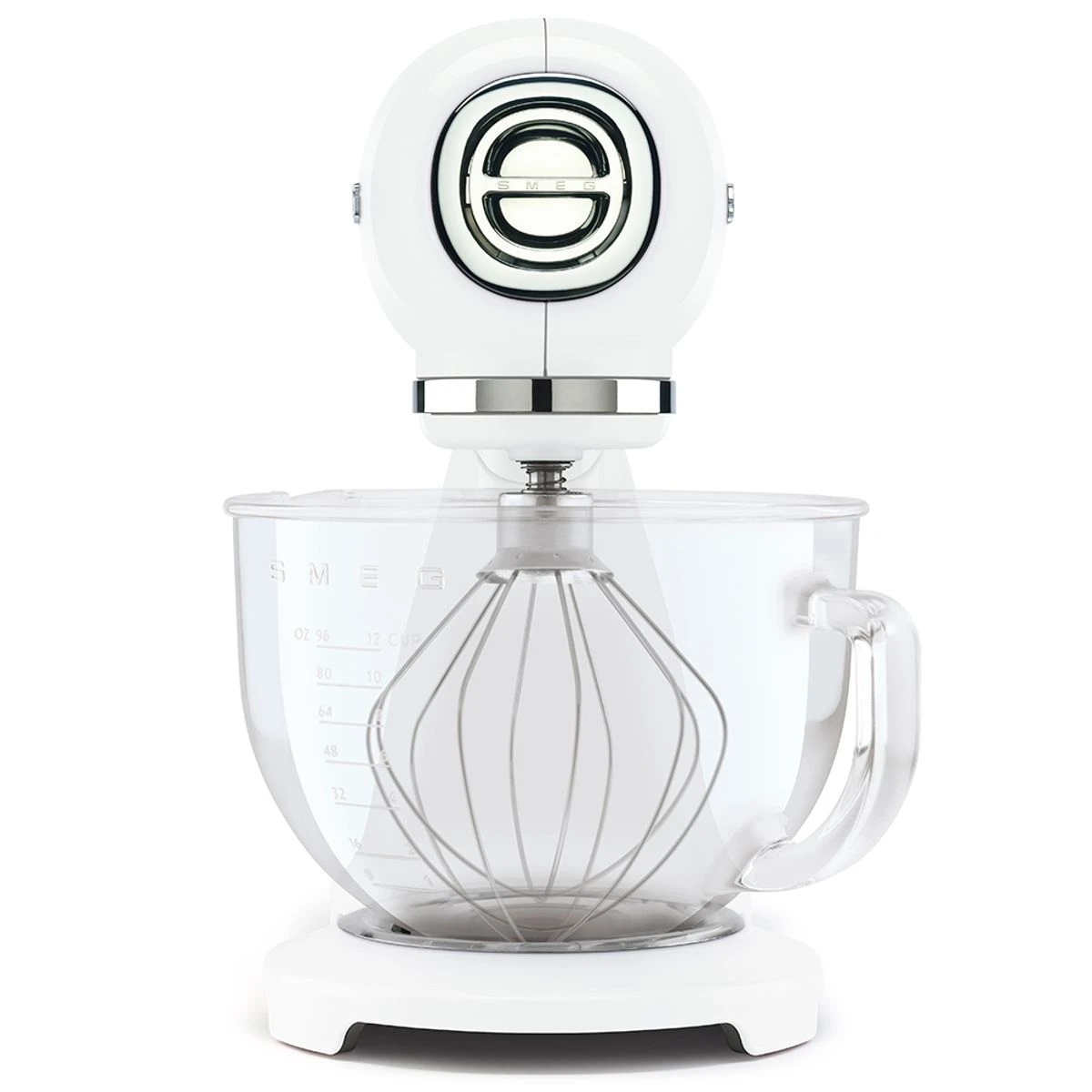 Robot Pâtissier Sur Socle Années 50 SMEG Blanc Bol Verre 3 Robot Pâtissier Sur Socle Années 50 SMEG Blanc Bol Verre – Image 3