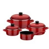 Set De 7 Pièces Faitout Casserole Acier émaillé Induction Red Shadow GSW Rouge