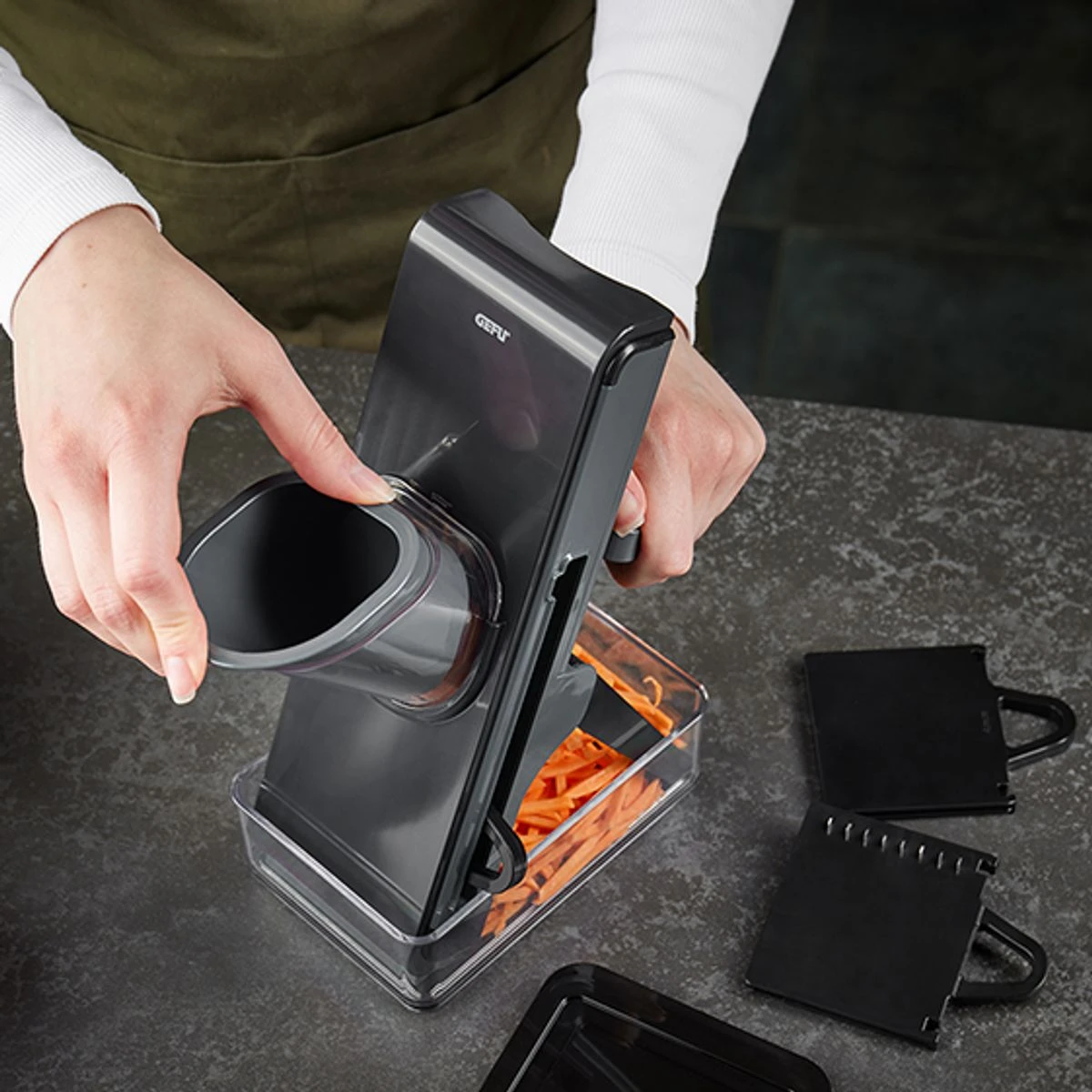 STANDO Mandoline Coupe Légumes Facile GEFU 5 STANDO Mandoline Coupe Légumes Facile GEFU – Image 5