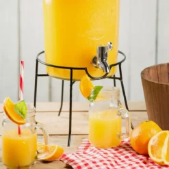 Support Bonbonne En Verre Avec Robinet Jus Punch 5 - 8 L
