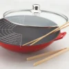WOK En Fonte émaillée Rouge D36 Dispo Début Octobre